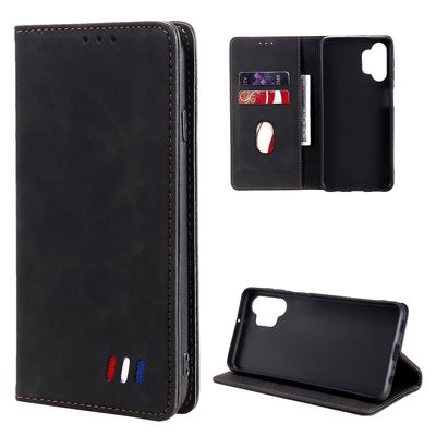 Etui til Samsung Galaxy A32 4g Cover Magnetic Closure Wallet Book Flip Folio Stand View Læder cover Stødsikker - Sort