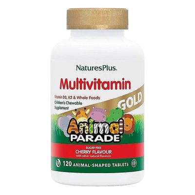Nature's Plus Eläinten paraati Kultainen Purukeltava Multi Kirsikka Maku 120 (29932)