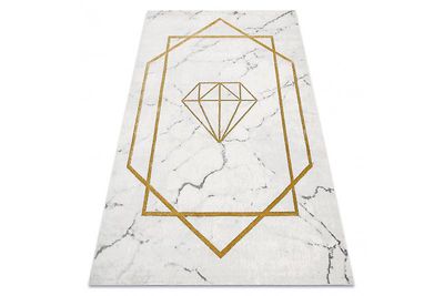 RugsX Eksklusivt EMERALD tæppe 1019 glamour, stilfuld diamant, marmorcreme / guld fløde 180x270 cm