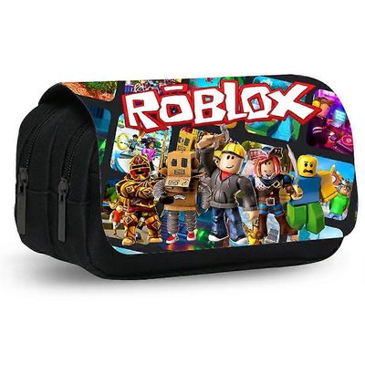 Roblox-kynäkotelo lapsille, suuri kannettava kaksoisvetoketjullinen anime-kynäkotelo, säilytyskotelo teini-ikäisille ja opiskelijoille