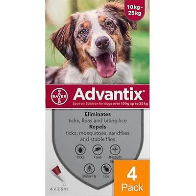 Advantix koirat 10-25kg (22-55lbs)-4 kpl