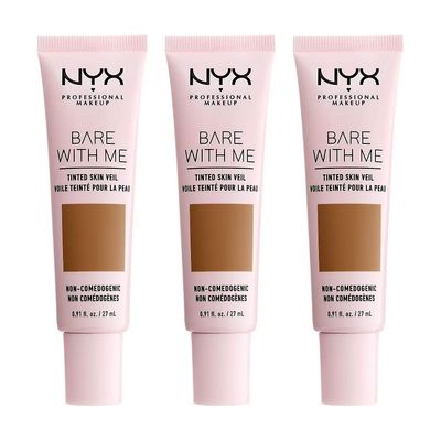 3 x NYX Professional meikki paljain kanssani sävytetty ihohuntu 27ml - 07 Kanelimahonki 07 Kaneli mahonki