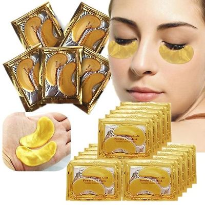 Øjenmaske Golden Crystal Kollagen Øjenmaske Anti-mørk cirkel Fugtgivende Anti-aging Hyaluronsyre Øjenmaske 2pcs