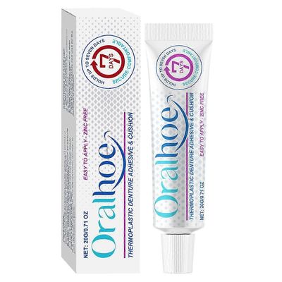 Termoplastinen hammasproteesien liima, Premium Formulas -liimaton hammasproteesien liimavoide, hammasproteesien uudelleen sovittamiseen ja kiristäm...