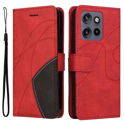 KT-nahkasarja-1 Motorola Edge 50 Neo 5G nahkakotelo väri silmukointi puhelimen kansi lompakkoteline Monivärinen Red