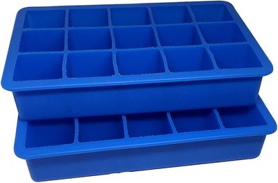 Silikone 15 Hulrum Ice Cube Bakke Forme Candy Mold Cake Mold (blå) 2pcs