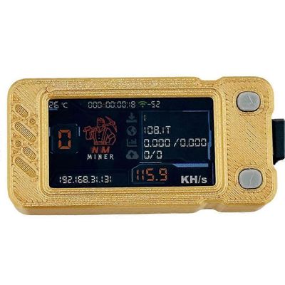 Päivitetty Nerdminer 118KH/S BTC Solo Lottery Miner Mini ASIC Miner Bitcoin BTC Miner Color Screllä Kultaa