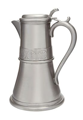 Wentworth Middelalderlige antikke finish tin flagon med hængslet låg