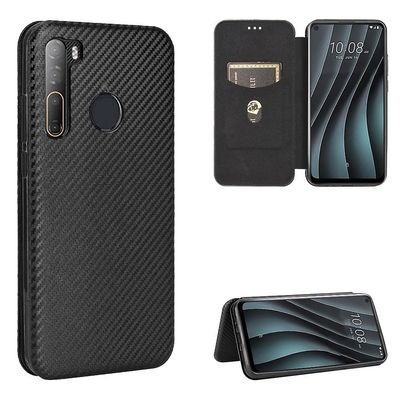 For HTC Desire 20 Pro Skinnveske For HTC Desire 20 Pro Svart
