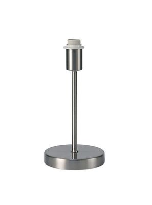 Inspired Lighting Cedar Round Base Lille bordlampe uden skygge, Inline Switch, 1 lys E14 Satin nikkel