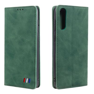Etui til Sony Xperia 1 iii Cover Magnetisk lukning Tegnebog Bog Flip Folio Stand View Læderbetræk Stødsikker - Grøn