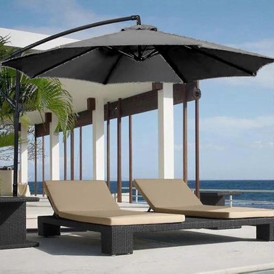 50% alennus 2m aurinkovarjo patio sateenvarjo varjot markiisit - haalistumaton suojaava ulkokatos UV-suojalla ja raskaalla kehyksellä Musta