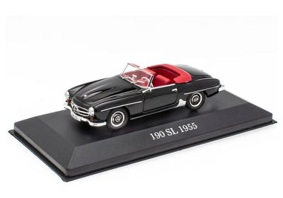 Mercedes Benz 190 SL Diecast Model 1:43 skala Sort Ex Mag 10cm / 3.9in long