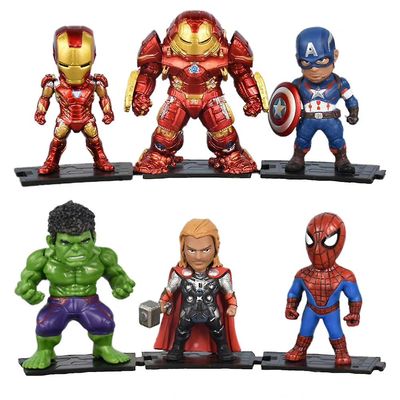 Eocici 6pcs Avengers Age Of Ultron Thor Iron Man Spider-man Figur Leker Desktop Dekorasjon Gaver