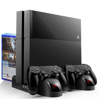 Ps4 stativ kjøleviftestasjon for Playstation 4 / ps4 Slim / ps4 Pro, Ps4 Pro vertikalt stativ med 12 spillspor