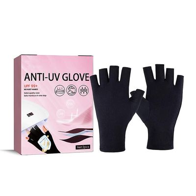 Anti-uv hansker for gel neglelampe upf99+ beskyttelse fingerløst UV-lys