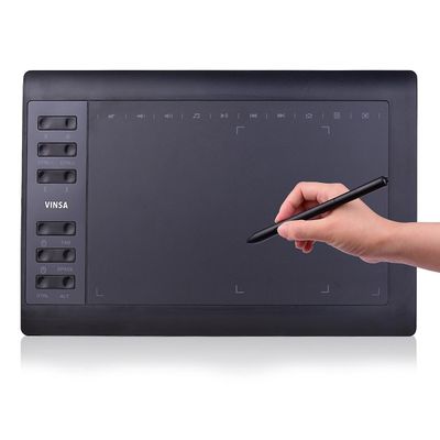 10x6 tuuman ammattimainen grafiikkapiirustustabletti, 12 pikanäppäintä ja 8192 tasoa, paristoton kynä Musta Package 5