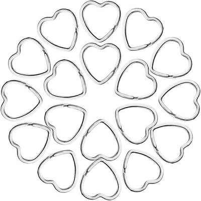 Wjiaer 50 kpl sydämen muotoinen avaimenperä metalli hopea jaettu avaimenperä sydän avaimenperä käsityö yhteensopiva DIY kodin auton avaimet ystävän...