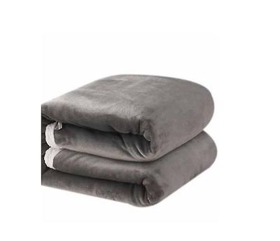 Handuo Tyk Flannel Fleece Kast Tæppe Vinter, Varm, Åndbar grå