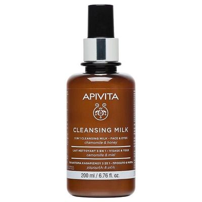 Apivita 3 i 1 rensende mælk ansigt & øjne 200ml
