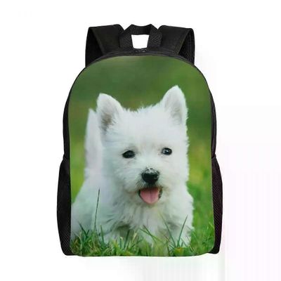 Reppu 281Cx West Highland White Terrier Puppy -reput pojille Tytöille Westie College School Matkalaukut Kirjalaukku sopii kannettavalle tietokoneel...