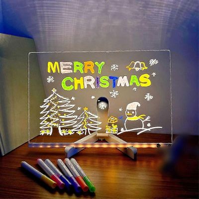 LED-muistitaulu väreillä, akryylikuivapyyhintäliina 1/7 kynällä kotitoimistoon seitsemän värillistä kynää M