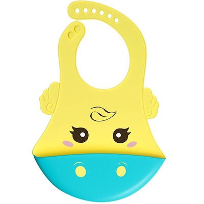Vandtæt silikone Baby Bibs Candy Color Cartoon Plane Rocket Print Småbørn Fodring Fravænning Mad Crumb Catcher Pocket Spyt