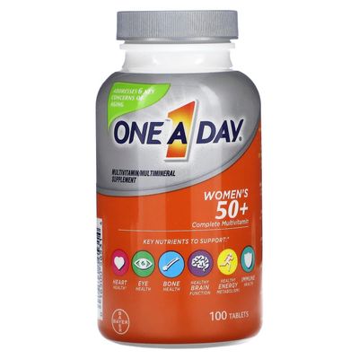 One-A-Day Yksi päivässä, naisten 50+, täydellinen monivitamiini, 100 tablettia