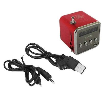 TD-V26 digitaalinen kannettava mini fm radiovastaanotin led-kaiutin langaton kaiutin mp3-tuki SD / TF-kortti punainen