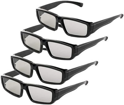 4x 3d Briller Unisex Passiv Polarisert 3d Briller For Lg, Sony, Panasonic, Toshiba, Vizio Og Alle Passive 3d TV-er Ser filmer Sirkulær Polarisert Le