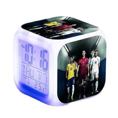 led digital farge firkantet vekkerklokke - fotball ronaldo
