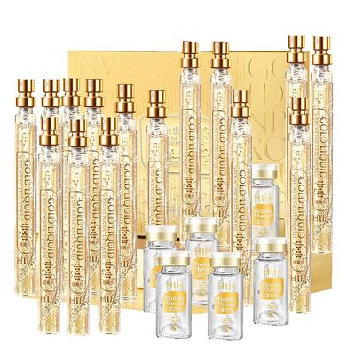7/14/21pcs Gold Face Serum Active Collagen Silk Thread Facial Essence Anti-aging Smoothing Firming Moisturizing Hyaluronic Skin Care