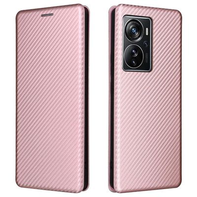 Zte Axon 40 Pro 5G hiilikuitumagneettinen nahkakotelo ruusukulta Pinkki kulta