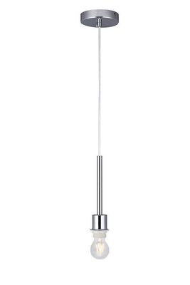 Inspired Lighting Baymont poleret Chrome 1 lys E27 Universal 3m loft vedhæng, velegnet til et stort udvalg af nuancer