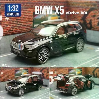 Unbrand 1/32 X5 SUV Lelu Auto Malli Painevalettu metalli Ajoneuvo Miniatyyri Ääni & Valo Pull Back Kokoelma Lahja lapsille Pojille Lapsi musta
