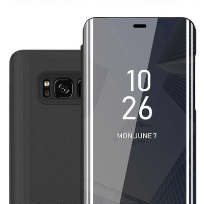 Galaxy S8 Hlle Schutzhlle - Smartview Design mit Spiegel TURMALIINI MUSTA
