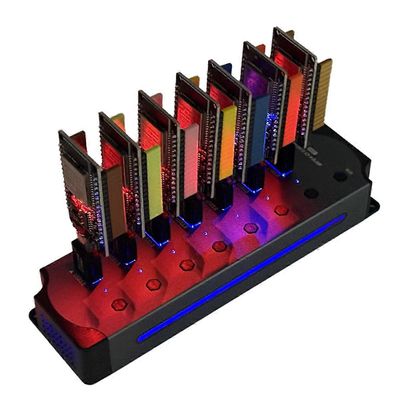 NerdMiner Hub 2600KH/S Solo Lottery Miner 7X370KH/S Miner Combo Kit Harmaa ja musta