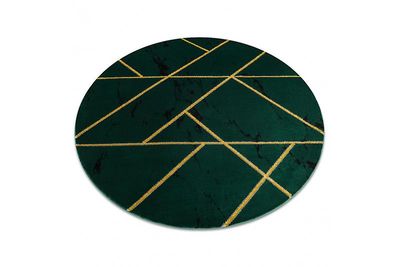 RugsX Eksklusiv EMERALD Carpet 1012 cirkel - glamour, stilfuld marmor, geometrisk flaske grøn / guld circle 120 cm