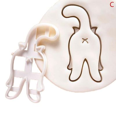 1/3pcs Katt Cookie Cutters Kitty Rumpe Form Diy Kjeks Mold Stempel Bakeware Hfmqv C