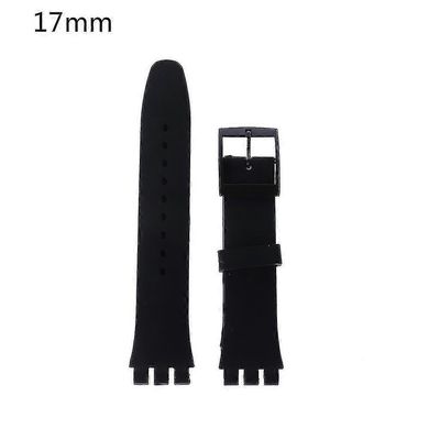 Swatch 16/17/19/20mm nauhalle hengittävät hienkestävät naarmuuntumattomat nauhat Musta M