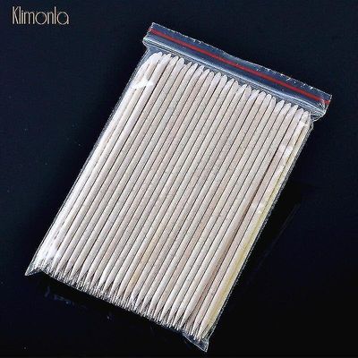 200pcs /lot Orange Træ Dobbelt Hoved Nail Dead Skin Gaffel Nail Accessories Tools|klipper Pushers