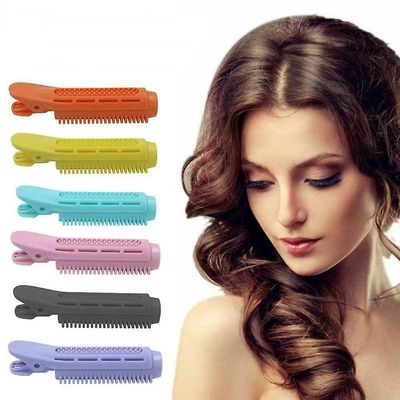 2pcs Hair Curler Clips Klemmer Rødder Perm Stænger Styling Rollers Fluffy Diy Hair Tools Hair Root Volume Clip Hår klip til kvinder Orange