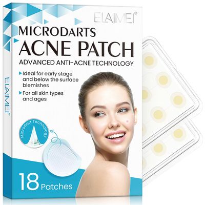 Kuankuanbao Akne Microneedle Patch 18 stk Usynlig sminke Nærbilde Akne Patch Ren Akne Vanntett Pustende Concealer Clean