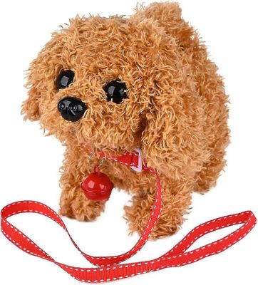 Pehmo pentu lelu koira elektroninen interaktiivinen koiran kävely, haukkuminen, hännän heiluttaminen, venyttely seuraeläin lapsille -aqwg Teddy dog