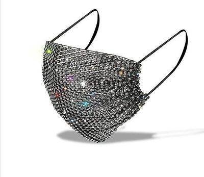Kvinder's ansigtsmaske med Rhinestones sort