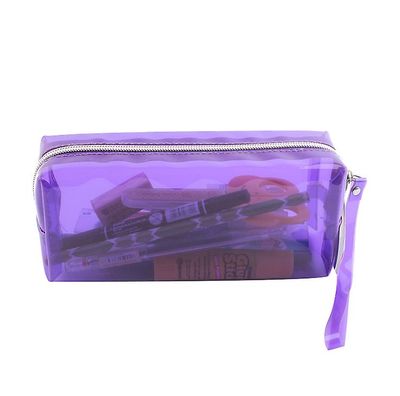 Yunshu Transparent Candy Color Blyant sag stationær taske Office Colleage Voksen Teen Student LILLA