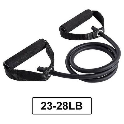 Yoga Pull Rope Elastisk Fitness Motion Motion Resistance Tube Band med håndtag Sort