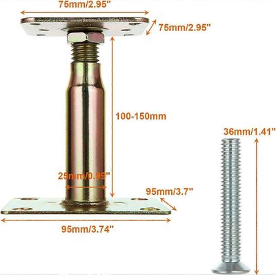 100-150 mm sinkitty säädettävä korotettu pylväspohjan tuki Raskas kattotuki rakennukseen