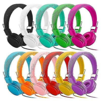 Lasten kuulokkeet lapsille, tytöille, pojille, teini-ikäisille, taitettavat säädettävät korvakuulokkeet 3,5 mm: n liittimellä keltainen