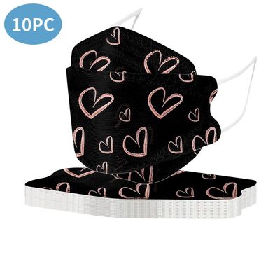 10stk Engangs voksne maske Valentinsdag Pink Heart Sweet Pri Blå